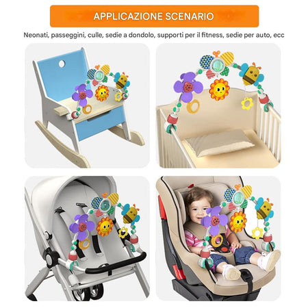 Giostrina Arco per Neonati con Suono e Morsetti Regolabili Giocattolo Educativo