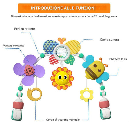 Giostrina Arco per Neonati con Suono e Morsetti Regolabili Giocattolo Educativo