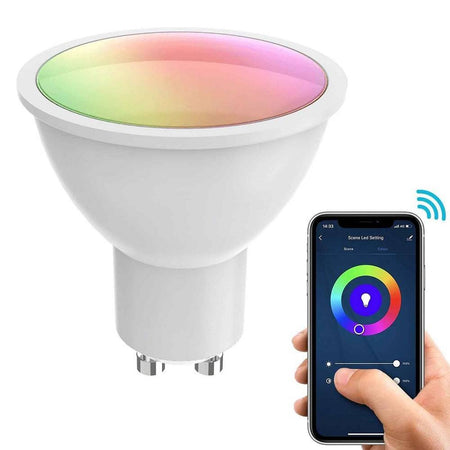 Faretto Smart Incasso Tondo Brillantini Led 5 W Gu10 Rgb Wifi Alexa Google Home