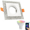 Faretto Smart Incasso Quadrato Brillantini Led 5w Gu10 Rgb Wifi Alexa Google Home