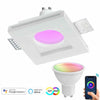 Faretto Slim Gesso Smart Led Gu10 Wifi Incasso Quadrato Rgb Cct Alexa Google 10x10cm