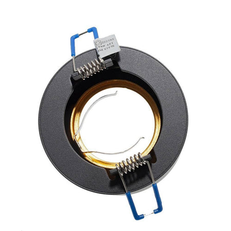Portafaretto Tondo Nero Oro Incasso 70 Mm Luce Soffitto Lampade Led Gu10 Gu5.3