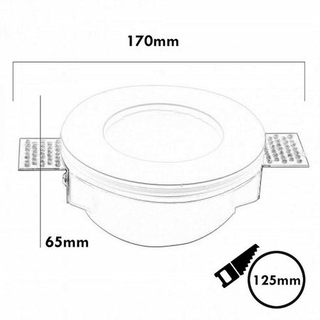 Faretto Smart Gesso Tondo Led Gu10 Wifi Luce Incasso Rgb Cct Alexa Google 125mm