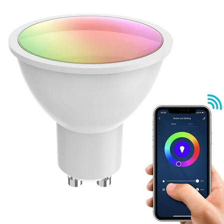 Faretto Smart Gesso Led Gu10 Wifi Incasso Quadrato Scomparsa Rgb Cct Alexa Google