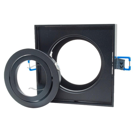 Portafaretto Quadrato Orientabile Incasso Esterno 85mm Luce Lampade Led Gu10 Gu5.3