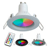 Faretto Led 6 W Incasso 6cm Tondo Rgb+3000k Rgbw Gu10 Effetti Luce Colorata 230v