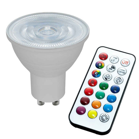 Faretto Led 6 W Incasso 6cm Tondo Rgb+3000k Rgbw Gu10 Effetti Luce Colorata 230v