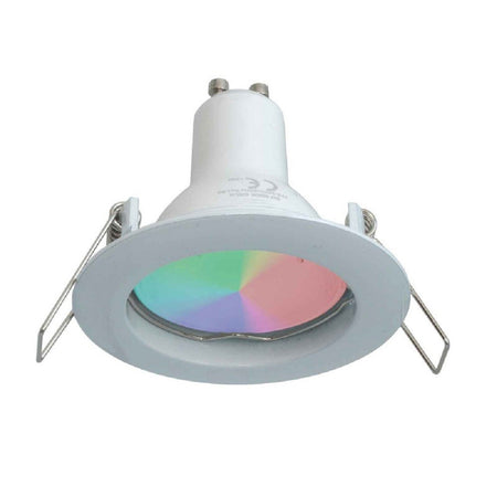 Faretto Led 6 W Incasso 6cm Tondo Rgb+3000k Rgbw Gu10 Effetti Luce Colorata 230v