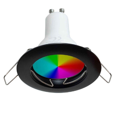 Faretto Led 6 W Incasso 6cm Tondo Rgb+3000k Rgbw Gu10 Effetti Luce Colorata 230v