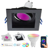 Faretto Led Incasso Quadrato Smart Alexa Google Lampada Gu10 5w Wifi Rgb Cct 9cm