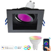 Faretto Led Incasso Quadrato Smart Alexa Google Lampada Gu10 5w Wifi Rgb Cct 9cm