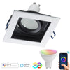 Faretto Led Incasso Quadrato Smart Alexa Google Lampada Gu10 5w Wifi Rgb Cct 9cm