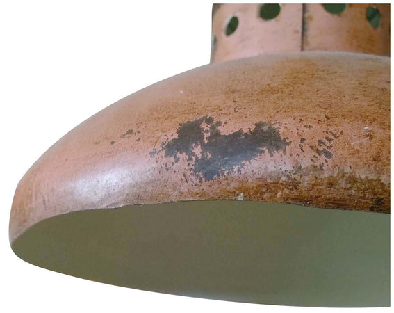 Biscottini Biscottini Lampadario Industrial sospensione 29x29x35 ferro arancio anticato