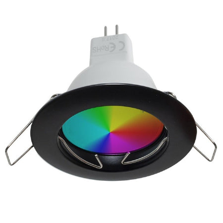 Faretto Led Rgb+3000k 6w 12v Incasso 6cm Tondo Rgbw Effetti Luce Colorata Barca