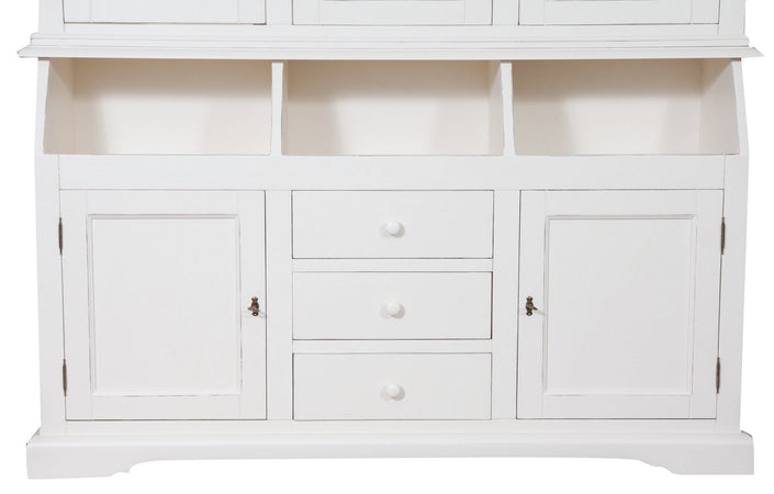 Biscottini Biscottini Libreria Country Legno Massello Tiglio Bianco Anticato 172x50x226