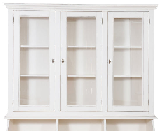 Biscottini Biscottini Libreria Country Legno Massello Tiglio Bianco Anticato 172x50x226