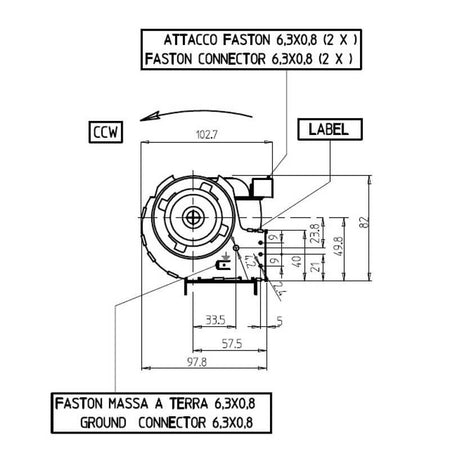 Ventola tangenziale doppia per stufa a pellet 14706027