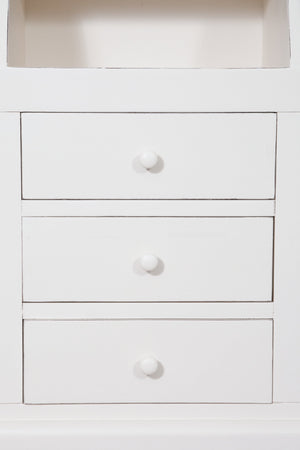 Biscottini Biscottini Libreria Country Legno Massello Tiglio Bianco Anticato 172x50x226