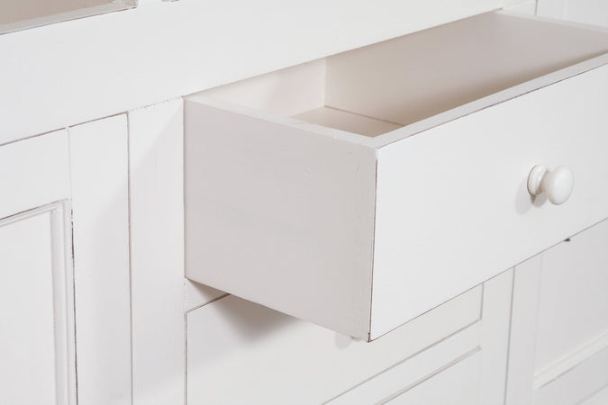 Biscottini Biscottini Libreria Country Legno Massello Tiglio Bianco Anticato 172x50x226