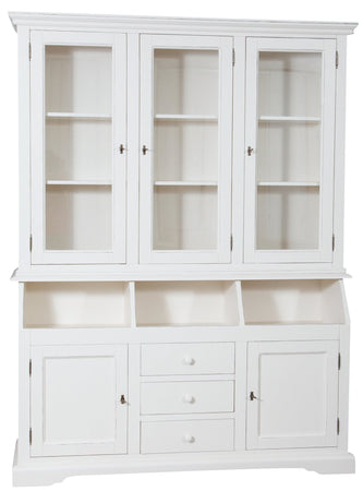 Biscottini Biscottini Libreria Country Legno Massello Tiglio Bianco Anticato 172x50x226