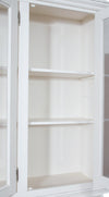 Biscottini Libreria Country in legno massello di tiglio finitura bianca anticata L172xPR50xH226 cm. Made in Italy