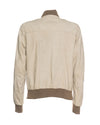 David - Bomber Uomo Avorio in vera pelle camoscio