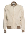 David - Bomber Uomo Avorio in vera pelle camoscio
