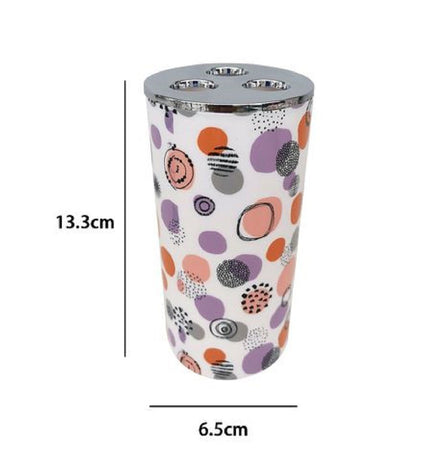 Bicchiere Porta Spazzolini 3 Fori Sfere Astratte Accessorio Arredo Bagno 87083