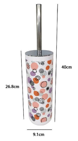 Portascopino A Cilindro 9.1x26.8cm Scopino Bagno Wc Toilette Sfere Astratte 87085