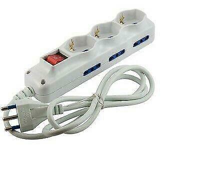 Multipresa-ciabatta 9 Prese Universale + Interruttore + Cavo 1.5 Mt Fer 149020