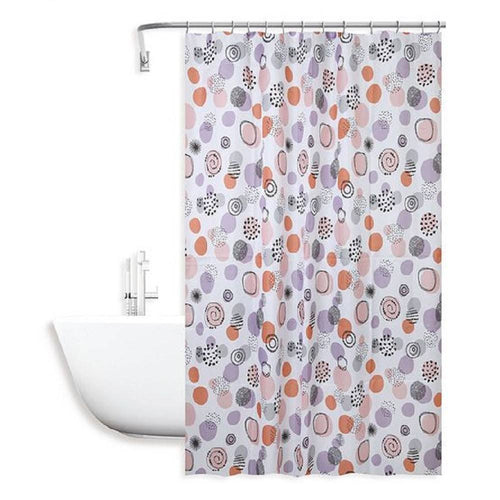 Tenda Doccia Vasca Bagno Impermeabile 12 Ganci Con Sfere Astratte 180x200cm 87090