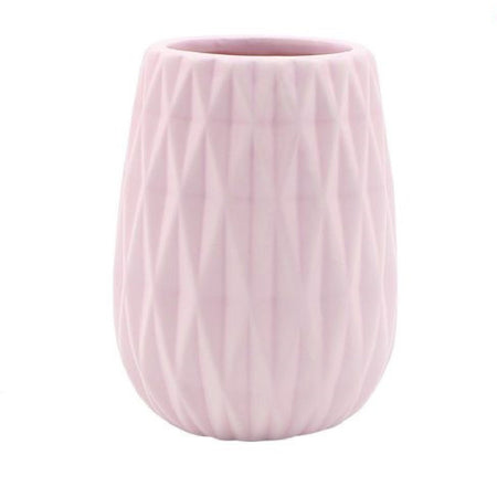 Bicchiere Porta Spazzolini Colore Rosa Lavorato Accessori Arredo Da Bagno 79947