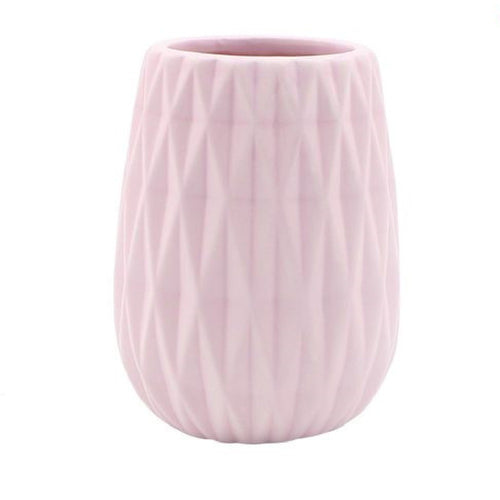 Bicchiere Porta Spazzolini Colore Rosa Lavorato Accessori Arredo Da Bagno 79947