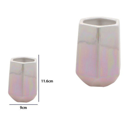 Bicchiere Porta Spazzolini Esagonale Effetto Visivo Accessori Arredo Bagno 79940