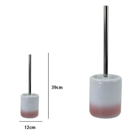 Portascopino Per Arredo Bagno Wc Toilette Bianco Rosa Con Scopino Completo 59909