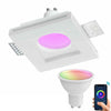 Faretto Slim Gesso Smart Led Gu10 Wifi Incasso Quadrato Rgb Cct Alexa Google 10x10cm