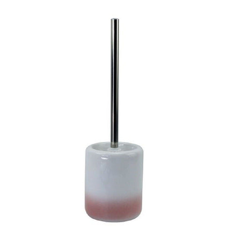 Portascopino Per Arredo Bagno Wc Toilette Bianco Rosa Con Scopino Completo 59909