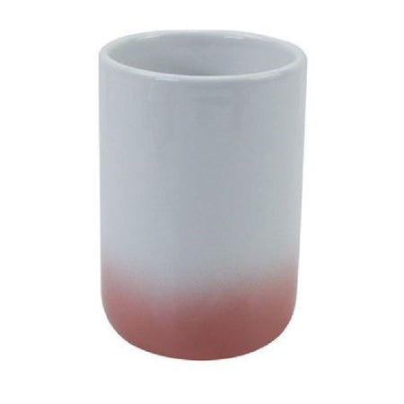 Bicchiere Porta Spazzolini Dentifricio Bianco Rosa Arredo Bagno Accessori 59907