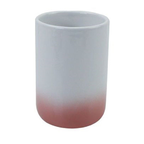 Bicchiere Porta Spazzolini Dentifricio Bianco Rosa Arredo Bagno Accessori 59907