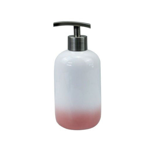 Dispenser Porta Sapone Liquido Bianco Rosa Accessori Bagno Moderno Arredo 59906