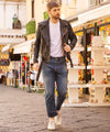 Chiodo Tre Tasche - Chiodo Uomo Rosso Asportato in vera pelle