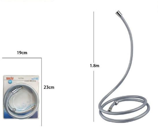 Laccio Tubo Flessibile Doccia In Pvc Grigio Universale Lunghezza 1,8 Metri 69231