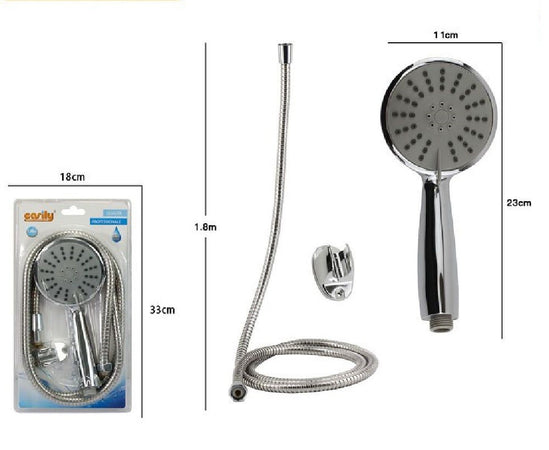 Kit Doccetta Doccino Bagno Tondo Soffione Doccia Con Laccio 1,8mt Staffa 69049