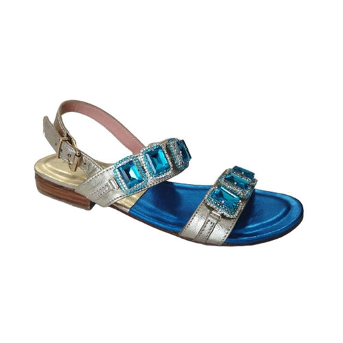 PREGUNTA Sandalo donna platino blu 2316011