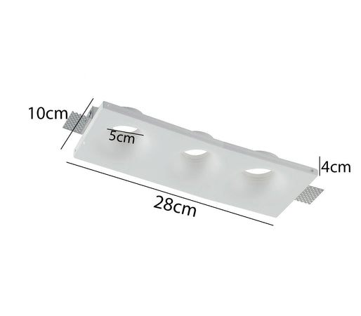 Porta Faretto In Gesso A Scomparsa 3 Led Fori Da Incasso Soffitto Verniciabile