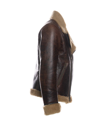 Chiodo Alberto - Chiodo Uomo Marrone e Beige in montone Shearling