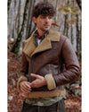Chiodo Alberto - Chiodo Uomo Marrone e Beige in montone Shearling