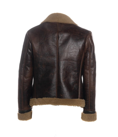 Chiodo Alberto - Chiodo Uomo Marrone e Beige in montone Shearling