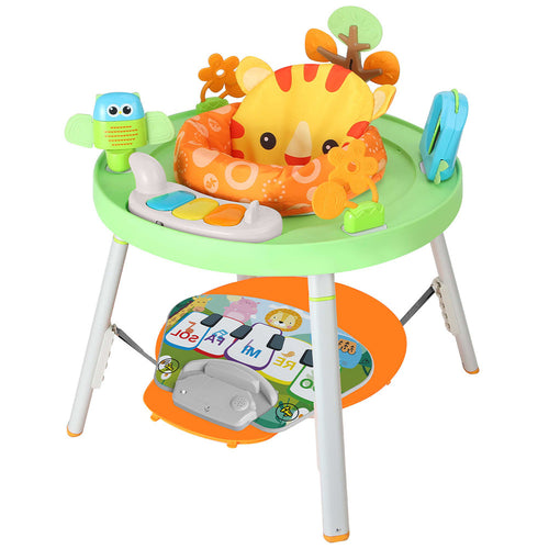 Centro Attività per Bambini e Neonati 3in1 con Seduta Giochi e Tastiera Musicale