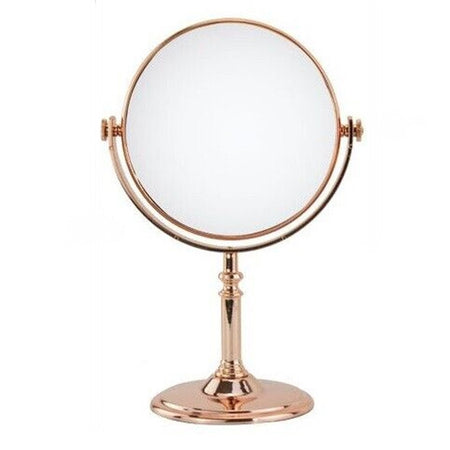 Specchio Tavolo Girevole Make Up Trucco Accessorio Bagno Oro Rosa Donna 8″ 69415